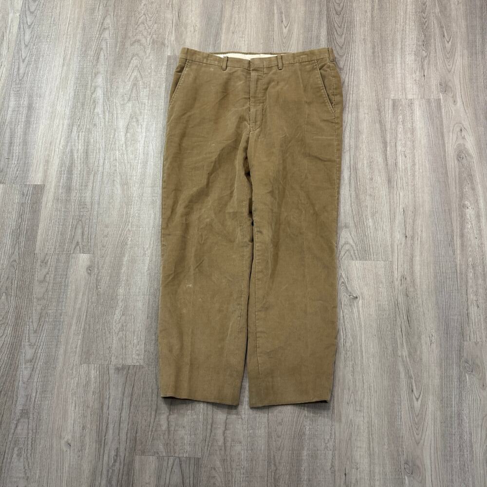 Vintage Corduroy Chino Pants Men's Size 34 x 26 Measured Tan 90s Baggy
